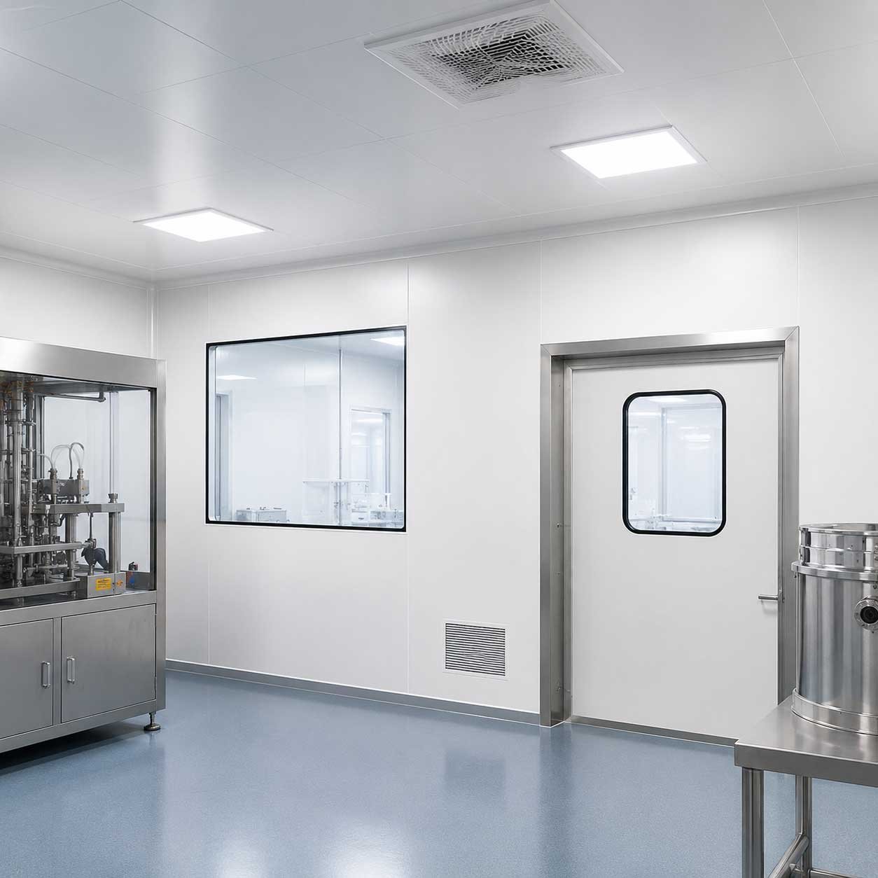 Clean room panels for controlled production environments