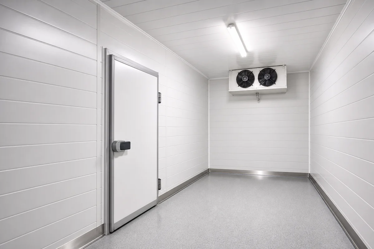 Cold storage room with insulated panels