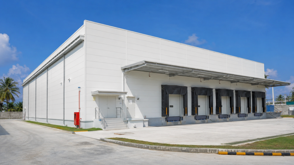 PIR cold room sandwich panel warehouse exterior project in Indonesia