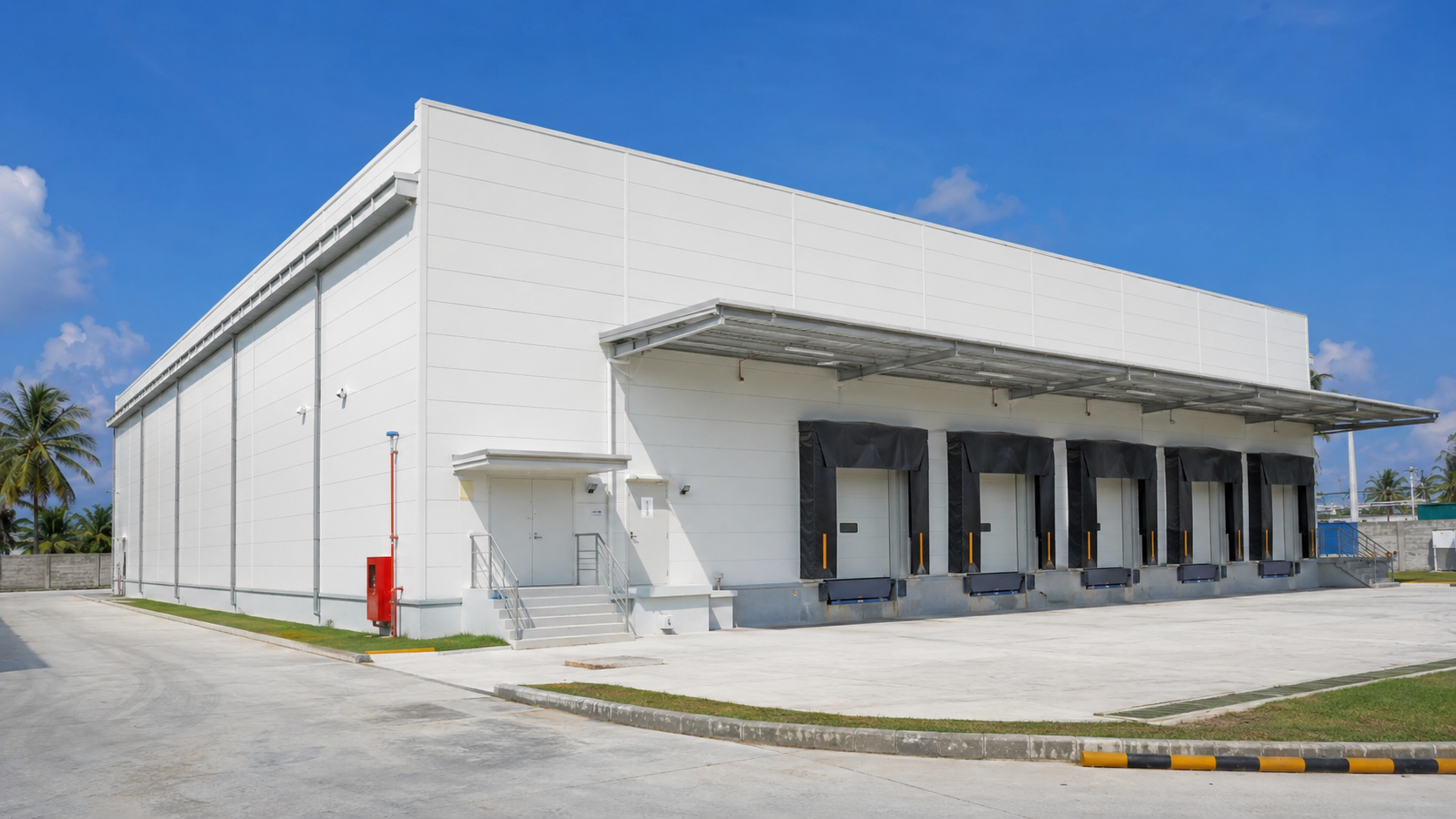 PIR cold room sandwich panel warehouse exterior project in Indonesia