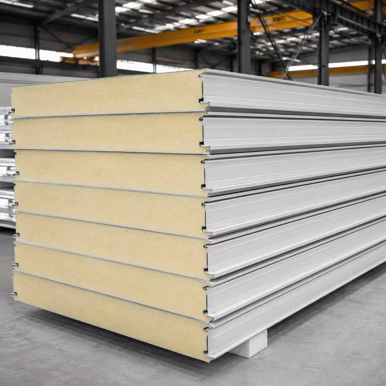 PIR sandwich panels with metal facings for industrial buildings
