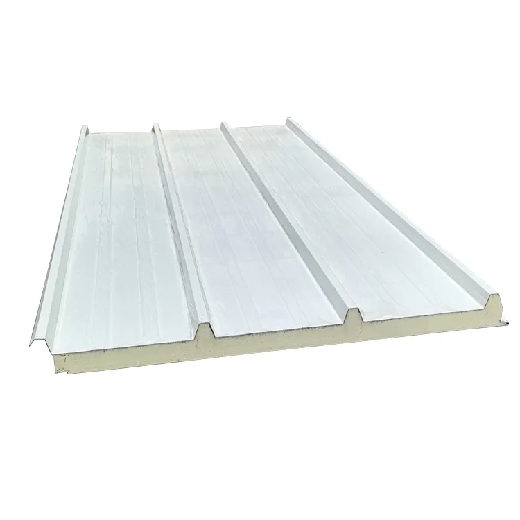 LIAOHE four-rib PU insulated roof sandwich panel with trapezoidal steel facing