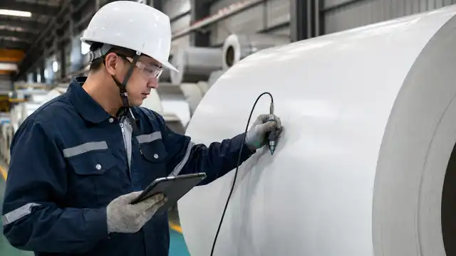 Steel coil incoming inspection at LIAOHE sandwich panel factory